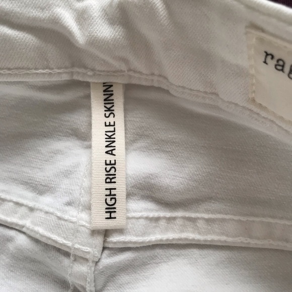 RAG & BONE High Rise Ankle Skinny White Jeans - Picture 5 of 6